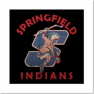 Springfield Indians Hockey 1974Retro Vintage Posters and Art